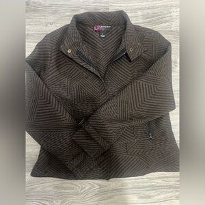 Like new army green and black zebra print Women's Moto Jacket Soze XL